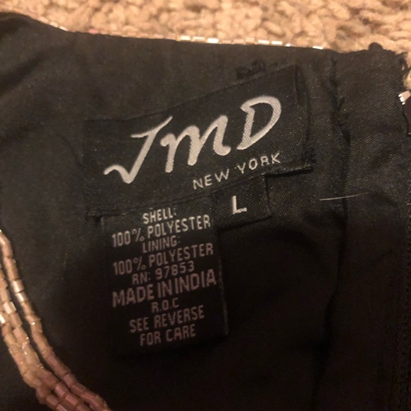 Vintage Embroidered Beaded Floral Black Sleeveless Top *FLAW - Picture 2 of 7